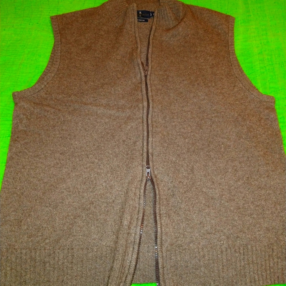 2 way zip full cashmere vest